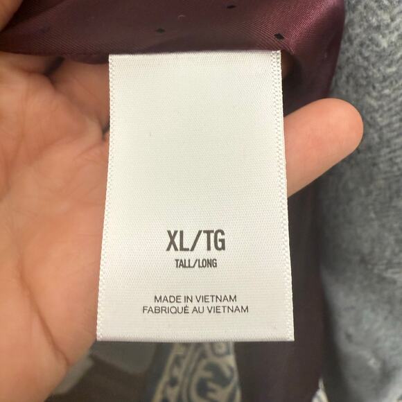 NWT EXPRESS Herringbone Wool Blend Topcoat Overcoat Gray Size XL - Picture 11 of 16